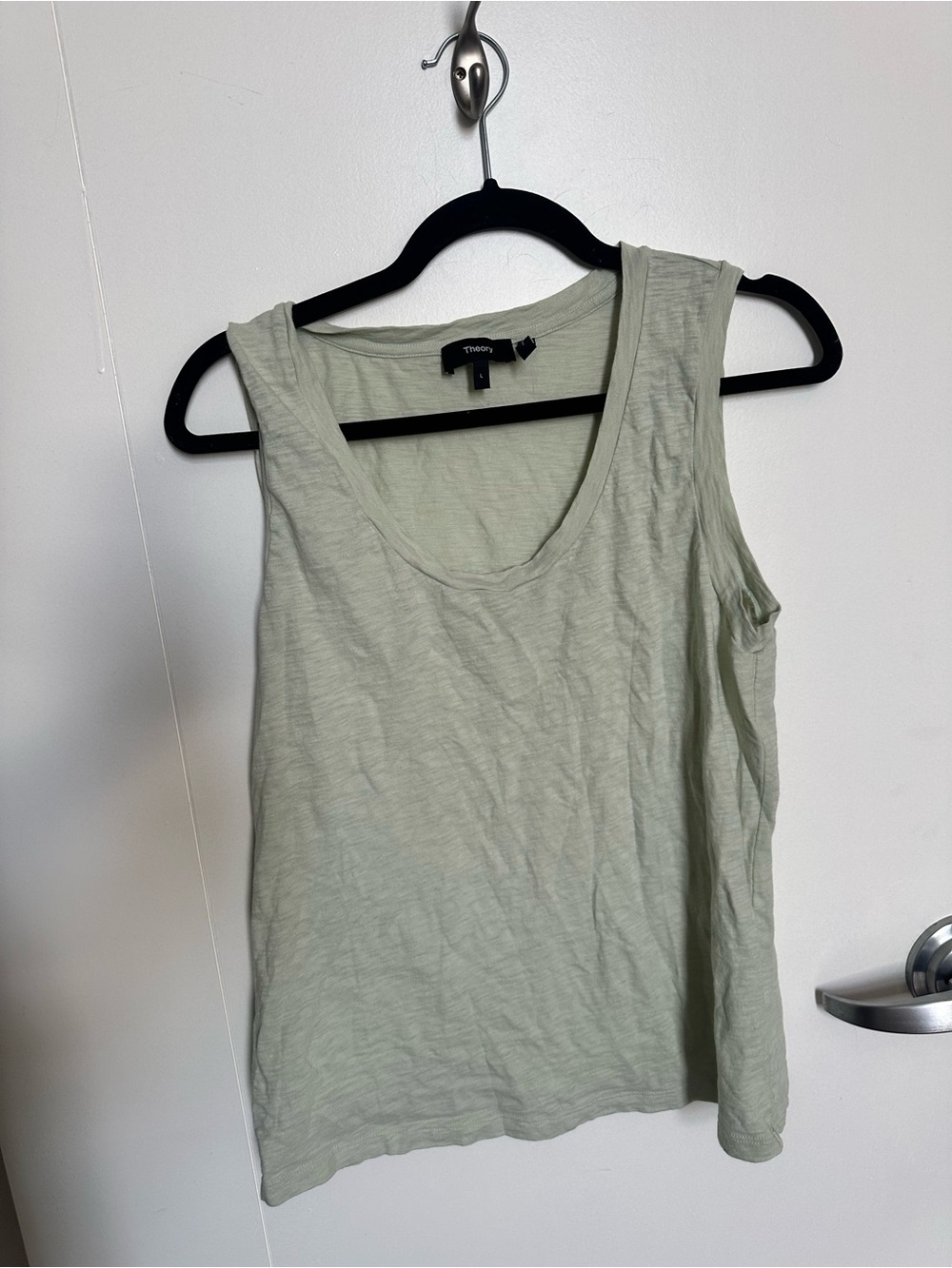 Theory Light Sage Scoop Neck Tank Top